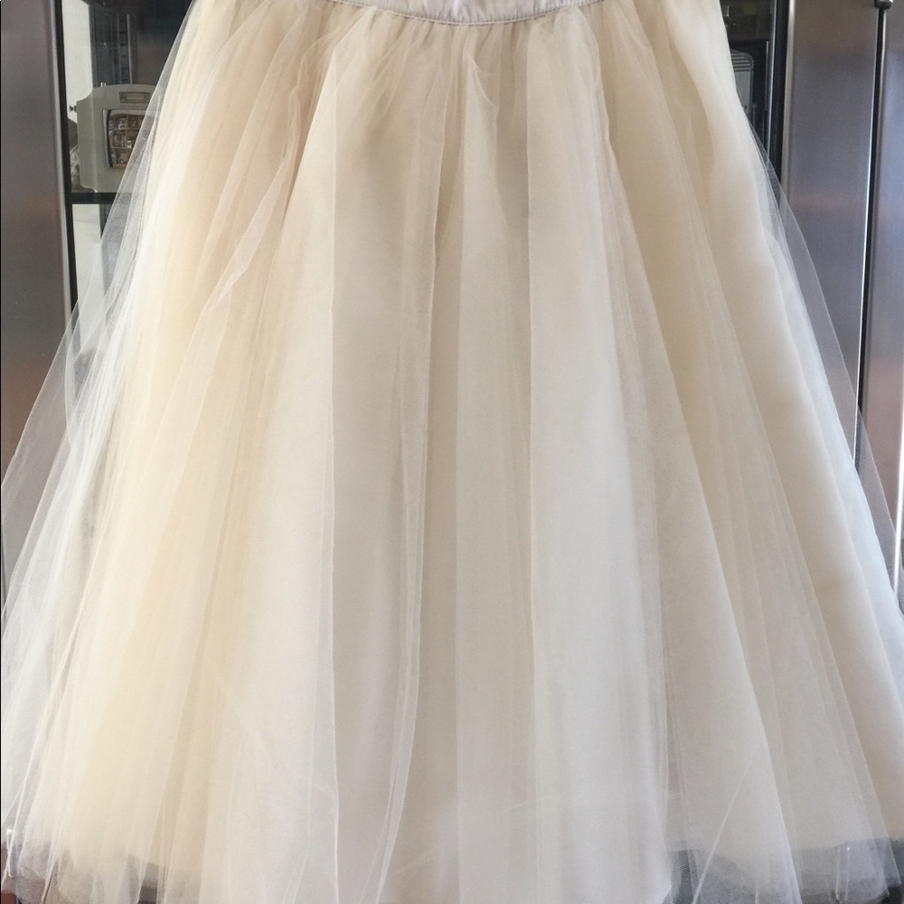 Willowy, layered off-white tulle skirt